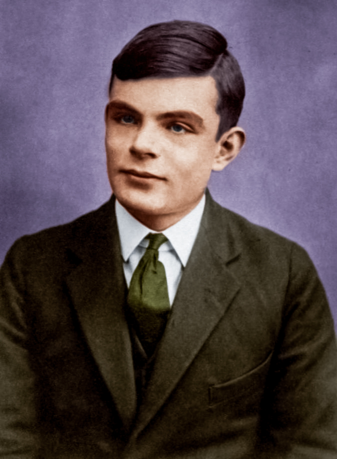 Alan Turing Colorized Portrait, Aged 16.